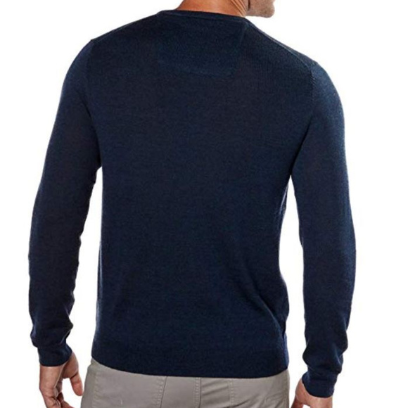 Calvin Klein Merino Wool Blue Pull-Over Sweater - Picture 2 of 6